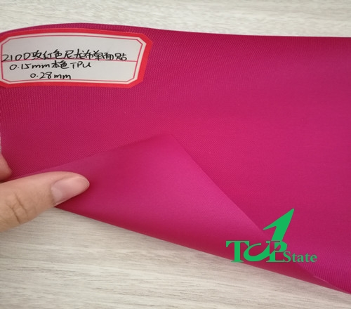 TPU复合布-玫红色210D单面复合面料